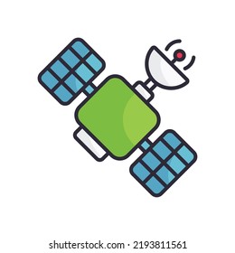 vector satélite Icono de contorno relleno Icono de diseño en fondo blanco. Archivo EPS 10 