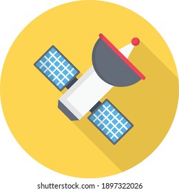 satellite vector flat colour icon