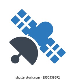 satellite vector glyph colour icon