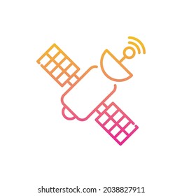 Satellite vector gradient icon style illustration. Eps 10 file