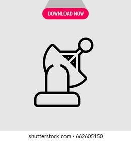 Satellite vector icon, Antenna with round tip symbol. Simple, modern flat vector illustration for mobile app, website or desktop app  