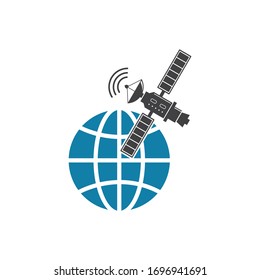 plantilla de diseño de ilustración de icono de vector de satélite