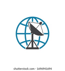 plantilla de diseño de ilustración de icono de vector de satélite
