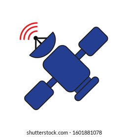 
satellite vector icon illustration of a white background