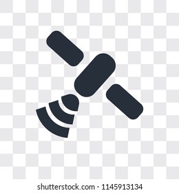 Satellite vector icon isolated on transparent background, Satellite logo concept