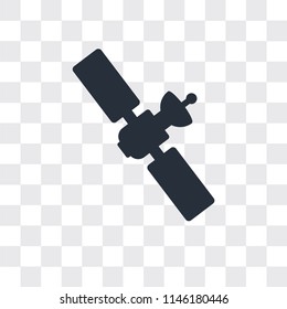 Satellite vector icon isolated on transparent background, Satellite logo concept