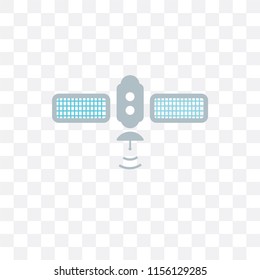 Satellite vector icon isolated on transparent background, Satellite logo concept