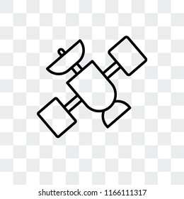 Satellite vector icon isolated on transparent background, Satellite logo concept