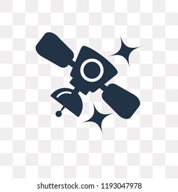 Satellite vector icon isolated on transparent background, Satellite transparency concept can be used web and mobile