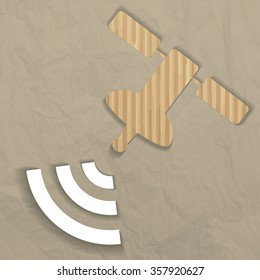 satellite vector icon - paper illustration