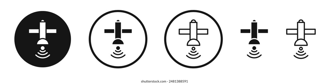 Satellite vector icon set in black and white color.