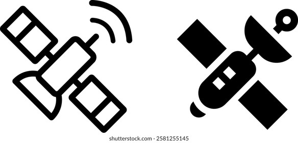 Satellite Vector Icon Set – Space and Communication Technology Icons