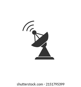 Icono de vector satelital, signo de icono de satélite inalámbrico