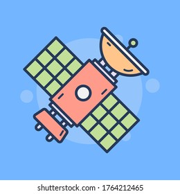 Satellite vector illustration. Business project illustration style. Satellite start up concept, Business flat style.  Ready to use for website, mobile app, presentation and any other projects.