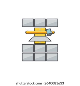Satellite vector illustration in flat style on White Background