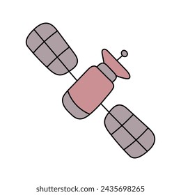 Satellite. Vector illustration, isolated on white background