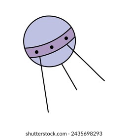 Satellite. Vector illustration, isolated on white background