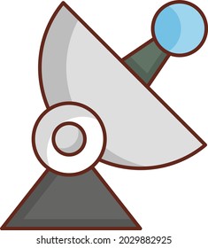 satellite Vector illustration on a transparent background. Premium quality symbols. Vector Line Flat color  icon for concept and graphic design.