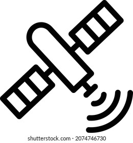 satellite Vector illustration on a transparent background. Premium quality symbols. Stroke vector icon for concept and graphic design.