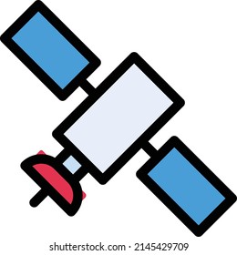 satellite Vector illustration on a transparent background.Premium quality symbols.Stroke vector         icon for concept and graphic design.