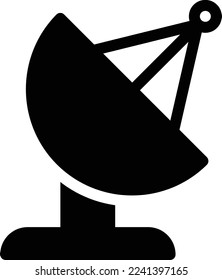 ilustración de satélite Vector en un fondo transparente. Símbolos de calidad superior. Iconos vectoriales de glifos para diseño de conceptos y gráficos.