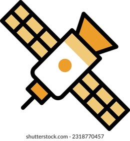 satellite Vector illustration on a transparent background. Premium quality symmbols. Line Color vector icons for concept and graphic design.