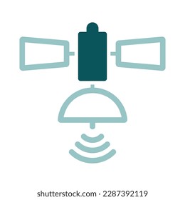 Satellite vector isolated icon. Navigation sign. Graph symbol for travel and tourism web site and apps design, logo, app, UI