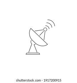 Satellite vector line icon, wireless satellite icon sign