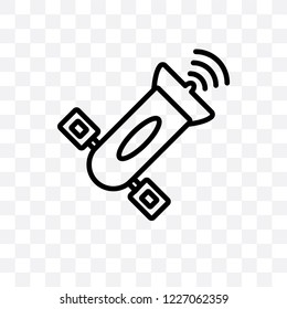 Satellite vector linear icon isolated on transparent background, Satellite transparency concept can be used for web and mobile