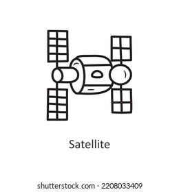 Satellite Vector outline Icon Design illustration. Space Symbol on White background EPS 10 File