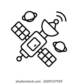 Satellite  vector outline icon. EPS 10 file