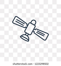 Satellite vector outline icon isolated on transparent background, high quality linear Satellite transparency concept can be used web and mobile