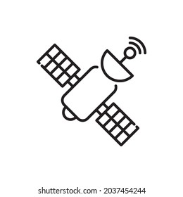 Satellite vector outline icon style illustration. Eps 10 file