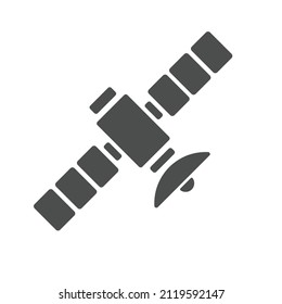 satellite vector silhouette illustration. vector image in white background.