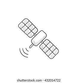 Satellite vector sketch icon isolated on background. Hand drawn Satellite icon. Satellite sketch icon for infographic, website or app.