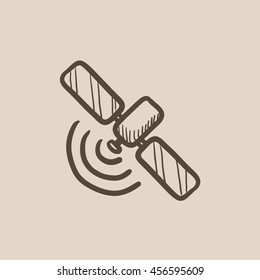 Satellite vector sketch icon isolated on background. Hand drawn Satellite icon. Satellite sketch icon for infographic, website or app.