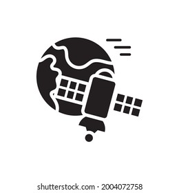 Satellite vector solid icon. Location and Navigation symbol eps 10 file