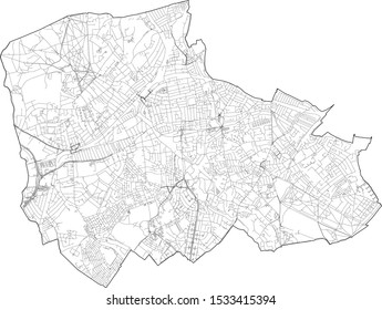 Satellite View London Boroughs Map Streets Stock Vector (royalty Free 