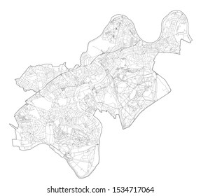 Satellite View London Boroughs Map Streets Stock Vector (Royalty Free ...