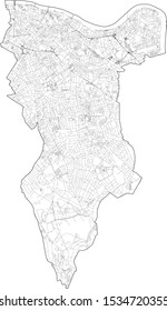 Satellite View Of The London Boroughs, Map And Streets Of Southwark Borough. England