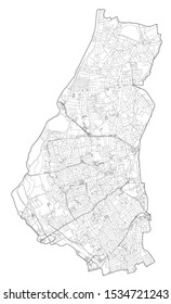 Satellite view of the London boroughs, map and streets of Waltham Forest borough. England