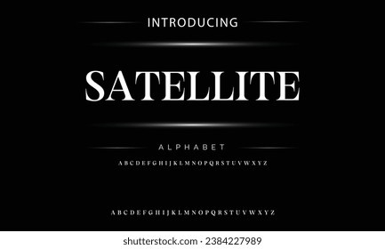 Satellite Vintage decorative font  with label design and background pattern
