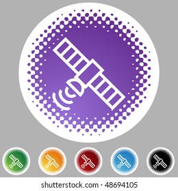 Satelliten-Web-Button einzeln auf Hintergrund.