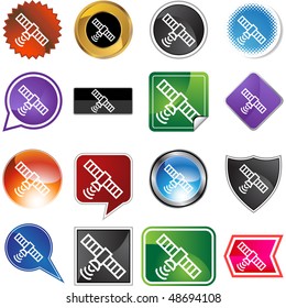 satellite web button isolated on a background.