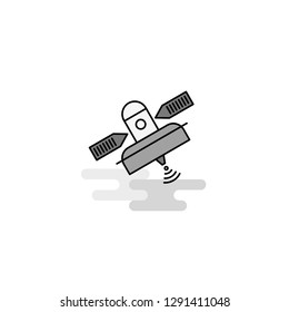 Satellite  Web Icon. Flat Line Filled Gray Icon Vector