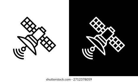 Design de conjunto de ícones brancos de satélite