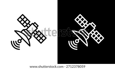 Satellite White Icon Set Design