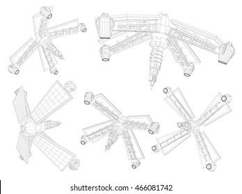 Satellite. wireframe vector