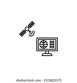 Satellite worldwide computer icon. Element of satellite thin line icon