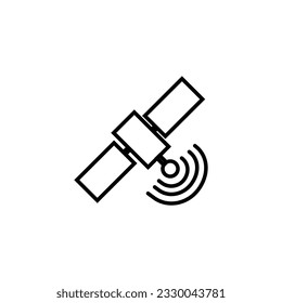 Satellites icon design, simple design editable stroke eps 10 International space station 